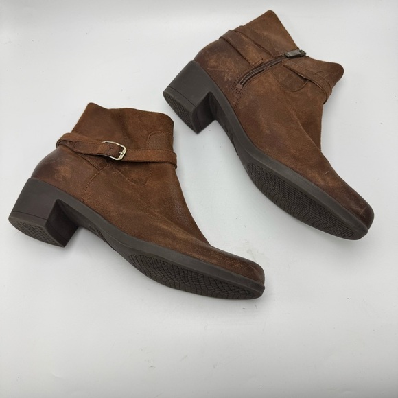 Dansko Cagney Boot Womens Size 39 US 8.5/9 Brown Suede Leather Block Heel Bootie - Picture 5 of 11